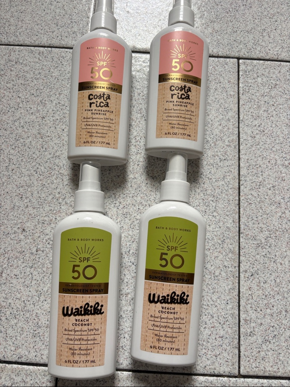 Bath & Body Works Sunscreen Spray Set Costa Rica & Waikiki bundle